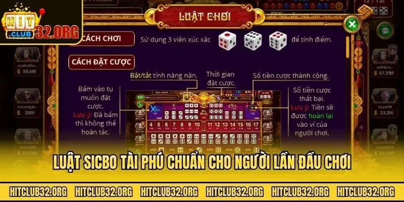 Luật sicbo tài phú chuẩn cho người lần đầu chơi